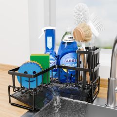 L-Shaped Sink Caddy with Auto-Drainage Self-Drying Organizer,Jiangmen Hanxi Metal Products Factory,L-Shaped Sink Caddy with Auto-Drainage Self-Drying Organizer