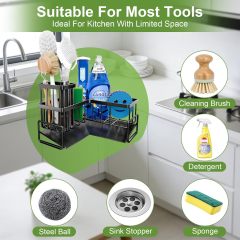 L-Shaped Sink Caddy with Auto-Drainage Self-Drying Organizer,Jiangmen Hanxi Metal Products Factory,L-Shaped Sink Caddy with Auto-Drainage Self-Drying Organizer