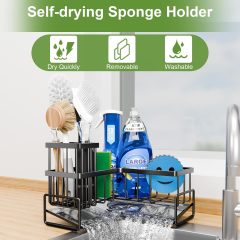 L-Shaped Sink Caddy with Auto-Drainage Self-Drying Organizer,Jiangmen Hanxi Metal Products Factory,L-Shaped Sink Caddy with Auto-Drainage Self-Drying Organizer