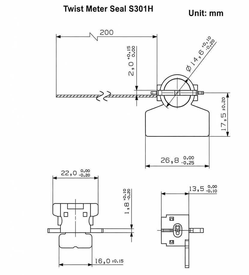 S301H Twist Meter Seal,Security Seals Manufacturer - Shenyang Shining Fortune Container Seal Co., Ltd. ,S301H Twist Meter Seal