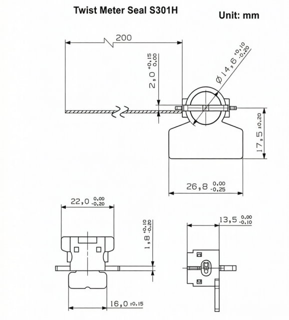 S301H Twist Meter Seal,Security Seals Manufacturer - Shenyang Shining Fortune Container Seal Co., Ltd. ,S301H Twist Meter Seal