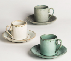 Japanese-Style Retro 75ml Ceramic Espresso Cup and Saucer Set High-End Exquisite 'Tribute to Morandi' Design for Parties