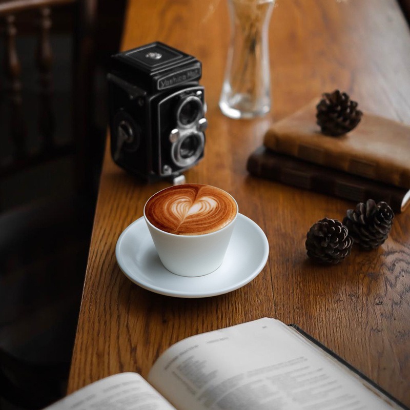 MSH Elegant 220ml Black & White Matte Ceramic Latte Cup Custom Logo for Home