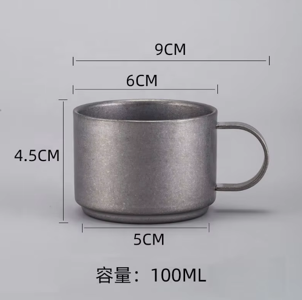 5 Piece Set Party Stackable Stainless Steel Tea Mugs with Holder Outdoor Camping Coffee Cup Beer Mugs