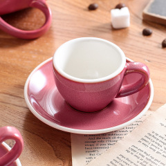 75ml 200ml 250ml 300ml 350ml Kiln Style Breakfast Mug Cappuccino Espresso Latte Cups Porcelain Ceramic Coffee Cup and Saucer Set