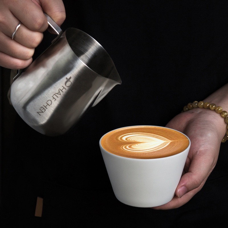 MSH Elegant 220ml Black & White Matte Ceramic Latte Cup Custom Logo for Home