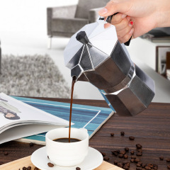 Stovetop Espresso Moka Pot 100ml/150ml/300ml/450ml/600ml,CIRAY,Aluminum Octagonal Stovetop Espresso Moka Pot Coffee Maker Tools Coffee Appliance Metal Coffee Utensils Household