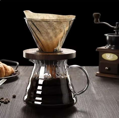 Wholesale Selling Diamond-shaped Smoke Borosilicate Poured in Glass Coffee Makers' Droppers and Filters