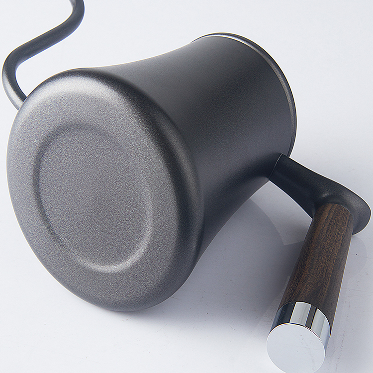 600ml 304 Stainless Steel Handmade Eco-Friendly Tea Kettle Coffee Pot with Long Wooden Handle