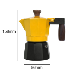 Double Valve Moka Pot 150ML,CIRAY,150ML 2 Cup Stovetop Espresso Maker Double Valve Moka Pot with Thermostat Extractor Durable and Easy to Use
