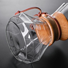 Classic Series 600ml Vork Kettle with Lid Drip Stand 1-3 Wood Neck Glass Pour Over Coffee Maker