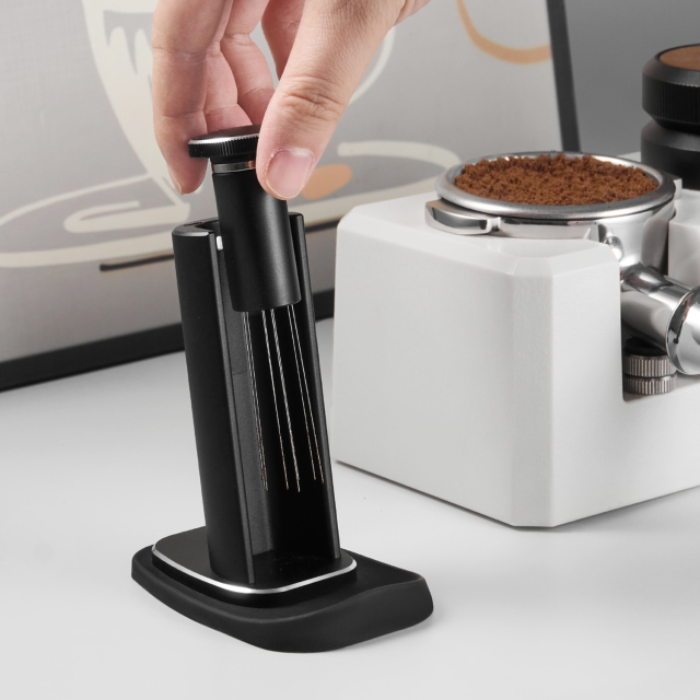 BANLEE 8 Needles Manual Espresso WDT Tool  Coffee Needle Distribution Tool with 0.3mm Stainless Steel Needles and Storage Stand