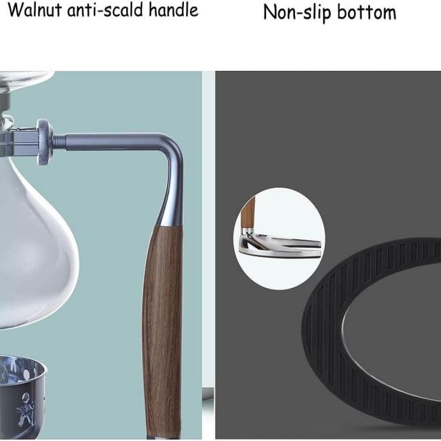 Manufactory Tabletop Syphon Syphon Glass Coffee Maker with T-shaped Anti-scald Handle Anti-Scalding Safe Use Coffee Machine