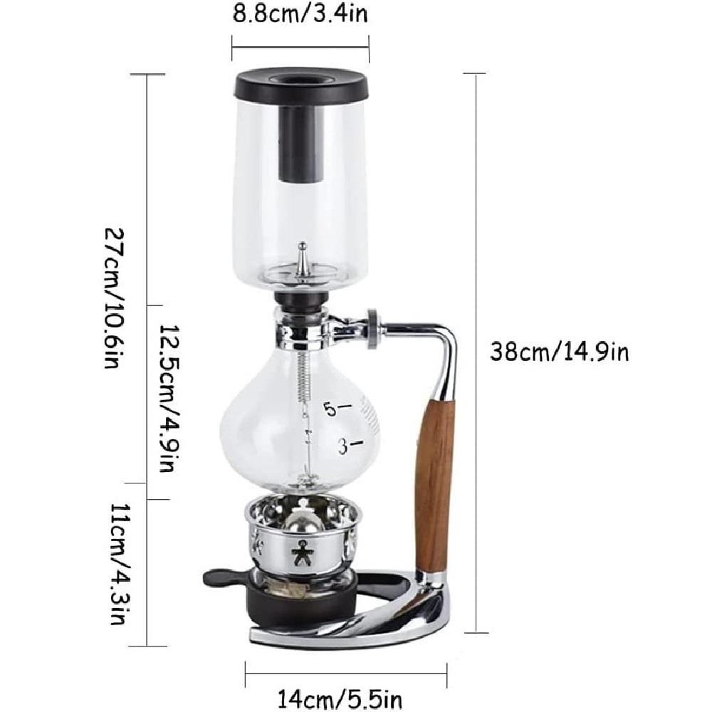Manufactory Tabletop Syphon Syphon Glass Coffee Maker with T-shaped Anti-scald Handle Anti-Scalding Safe Use Coffee Machine