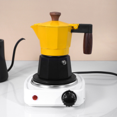 Double Valve Moka Pot 150ML,CIRAY,150ML 2 Cup Stovetop Espresso Maker Double Valve Moka Pot with Thermostat Extractor Durable and Easy to Use