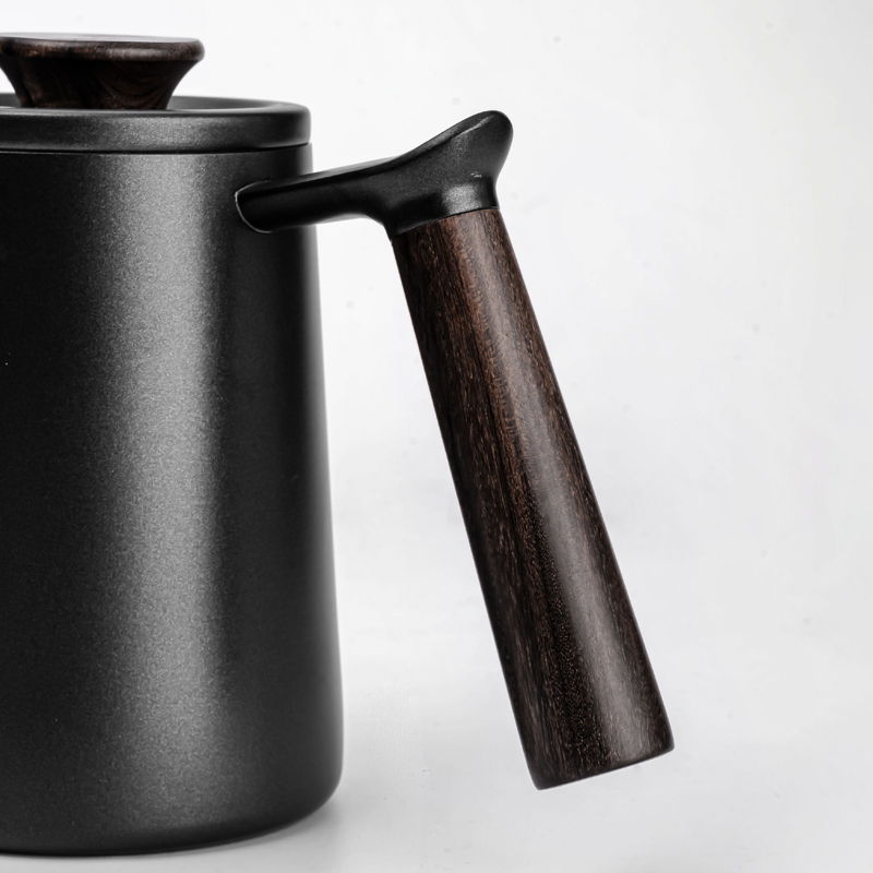 Liangyuan LY20241103 600ml Stainless Steel Modern Stocked Body Walnut Handle Gooseneck Pot Hand Brew Drip Pour Over Kettle