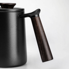 Liangyuan LY20241103 600ml Stainless Steel Modern Stocked Body Walnut Handle Gooseneck Pot Hand Brew Drip Pour Over Kettle