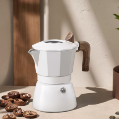 Italian-style 2-cup Aluminum Moka Pot Portable Espresso Maker Food-grade Double Valve for Coffee
