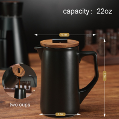 DHPO High-Fired Ceramic Porcelain French Coffee Press Maker with Lid Eco-Friendly 600ml Capacity Portable 304 SLS Filter