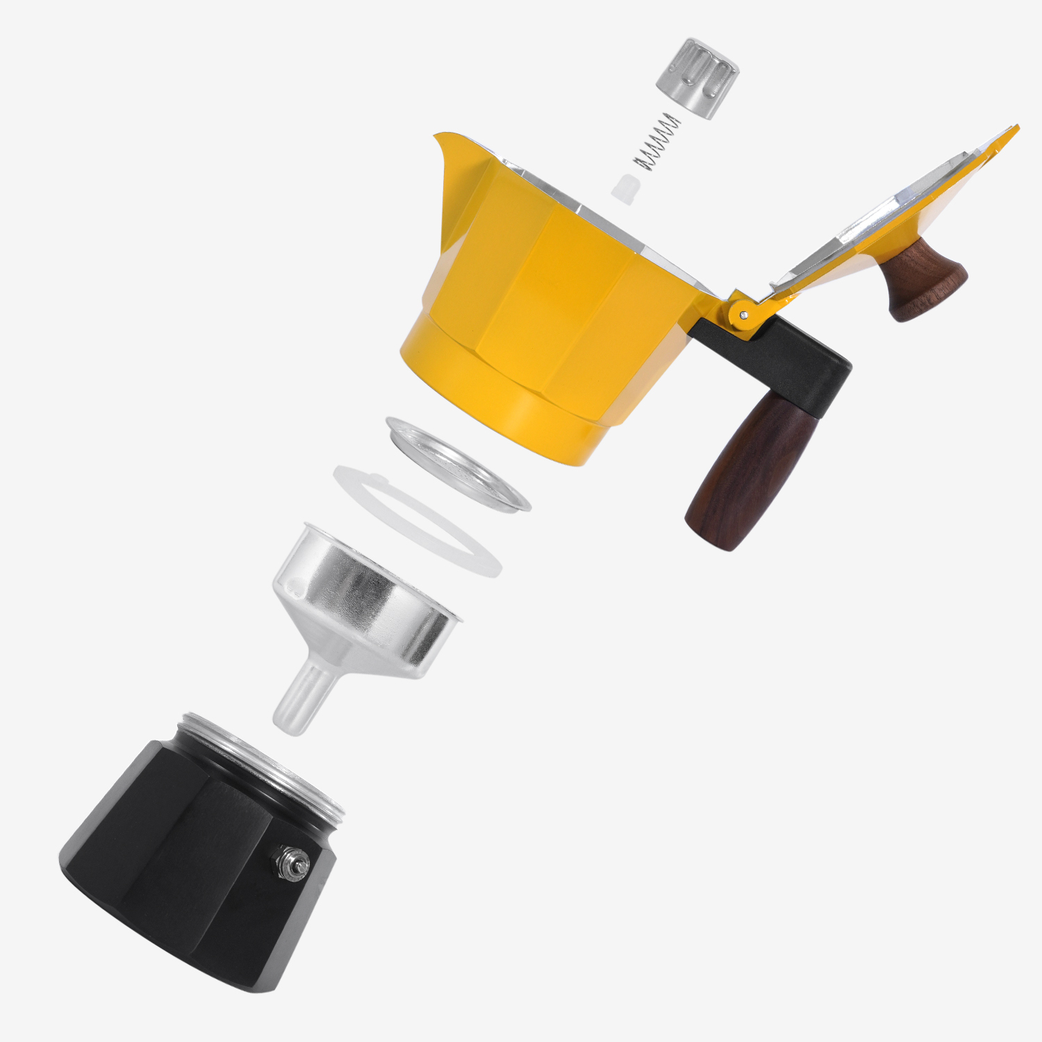 Double Valve Moka Pot 150ML,CIRAY,150ML 2 Cup Stovetop Espresso Maker Double Valve Moka Pot with Thermostat Extractor Durable and Easy to Use