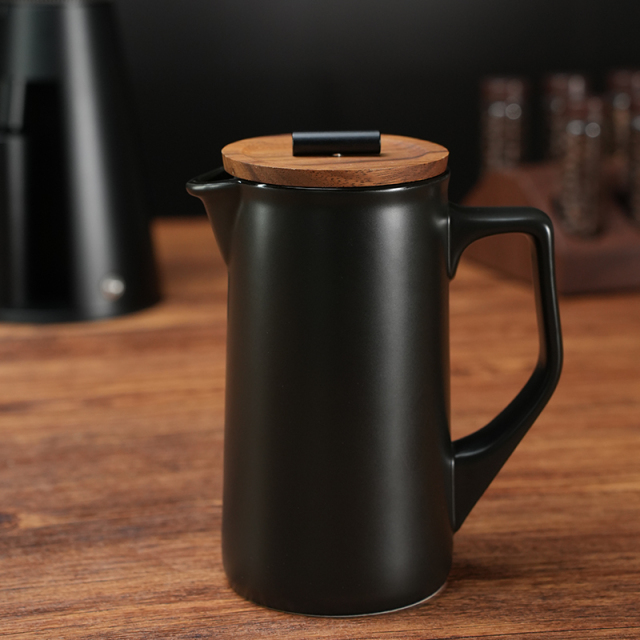 DHPO High-Fired Ceramic Porcelain French Coffee Press Maker with Lid Eco-Friendly 600ml Capacity Portable 304 SLS Filter