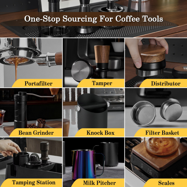 BANLEE 8 Needles Manual Espresso WDT Tool  Coffee Needle Distribution Tool with 0.3mm Stainless Steel Needles and Storage Stand