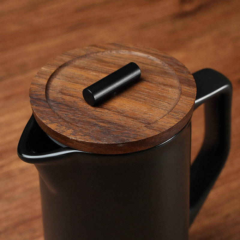 DHPO High-Fired Ceramic Porcelain French Coffee Press Maker with Lid Eco-Friendly 600ml Capacity Portable 304 SLS Filter