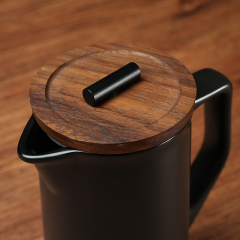 DHPO High-Fired Ceramic Porcelain French Coffee Press Maker with Lid Eco-Friendly 600ml Capacity Portable 304 SLS Filter