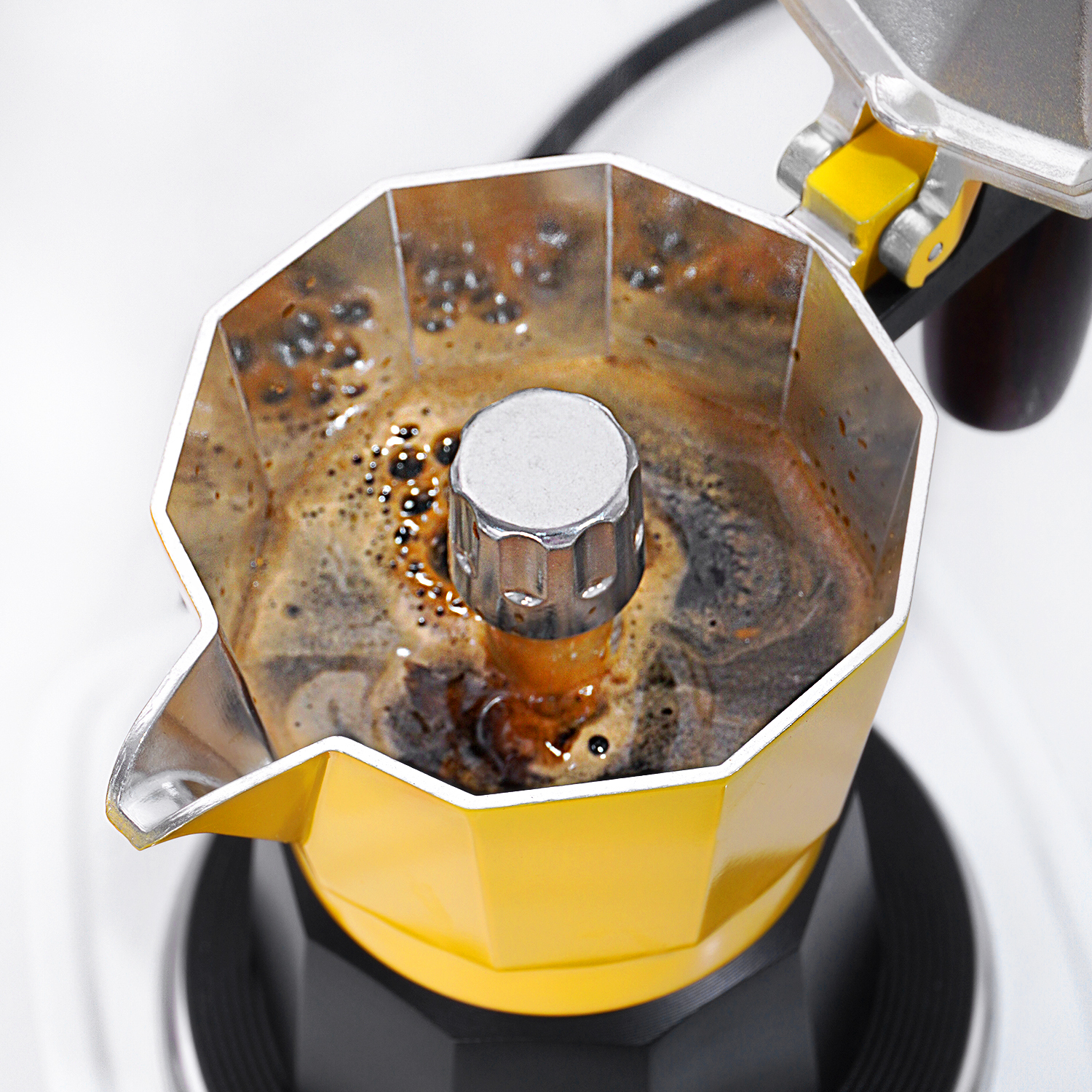 Double Valve Moka Pot 150ML,CIRAY,150ML 2 Cup Stovetop Espresso Maker Double Valve Moka Pot with Thermostat Extractor Durable and Easy to Use