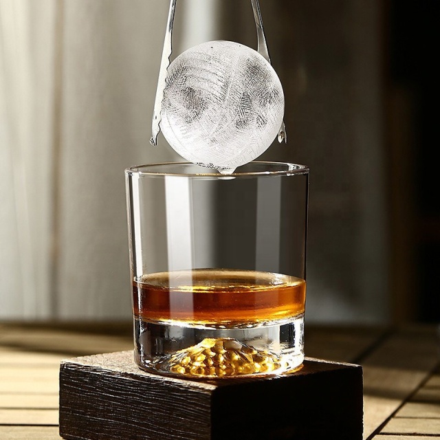 Fuji Mountain Whiskey Glasses 260ml,CIRAY,Custom Logo Crystal Fuji Mountain Thick Bottom Whiskey Glasses Bar Premium Handmade Tasting Whisky Glass