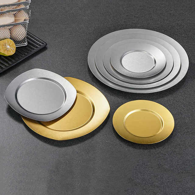 Japanese Stainless Steel Platter, Home Gold Plate, Dish Plate, Snack Plate, Commercial Barbecue Plate,  Bone Dish