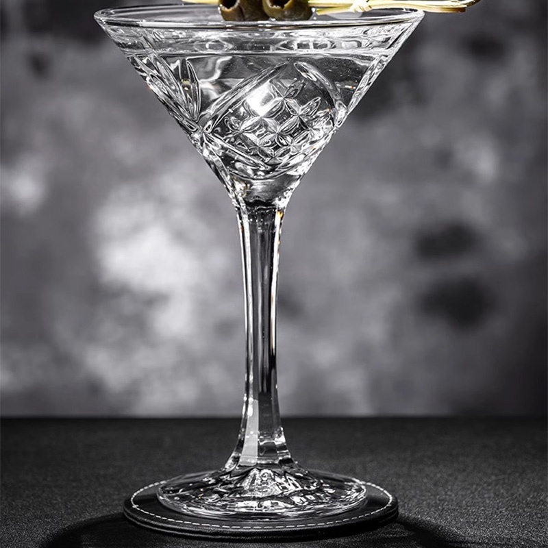 Luxury Diamond Embossed Martini Cocktail Glass 140ml,CIRAY,Luxury Flower Diamond Embossed Martini Cups Vintage Relief Goblet Crystal Champagne Cocktail Glass