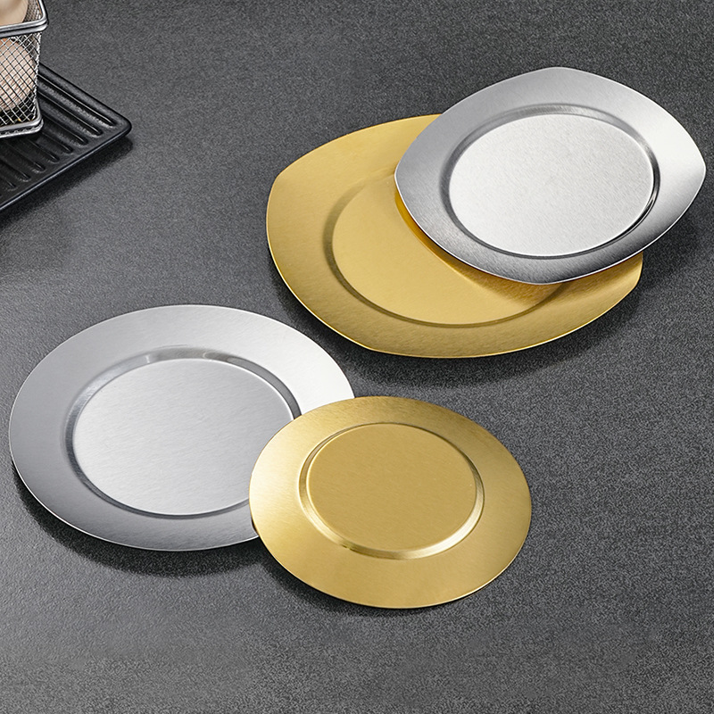 Japanese Stainless Steel Platter, Home Gold Plate, Dish Plate, Snack Plate, Commercial Barbecue Plate,  Bone Dish