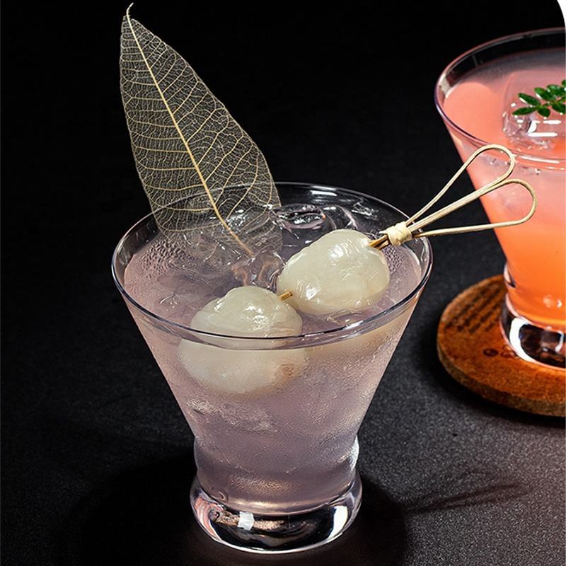 Martini Cocktail Glasses 245ml,CIRAY,Borosilicate Vintage Stemless martini Glass V Shape Juice Ice Cream Cups Mini Champagne Cocktail Martini Glasses for Party Bar