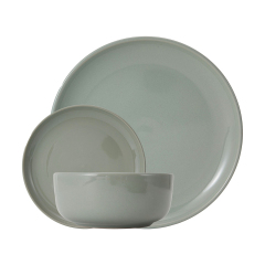 Nordic Style Green Tableware Crockery Restaurant Plates and Bowls Set Dining Ceramic Plates Dinnerware Set