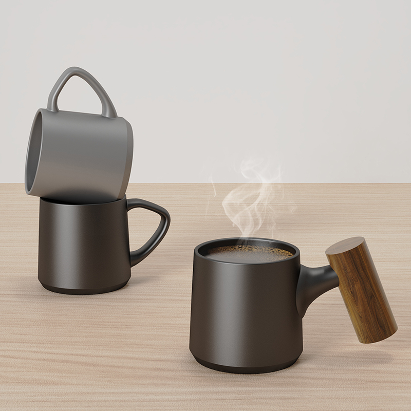 DHPO Wholesale Custom Cafe Restaurant Used Drinking Ceramic Coffee Mugs 90ml Trapezoid Shape Modern Minimalist Design Black Box,CIRAY,DHPO Wholesale Custom Cafe Restaurant Used Drinking Ceramic Coffee Mugs 90ml Trapezoid Shape Modern Minimalist Design Black Box