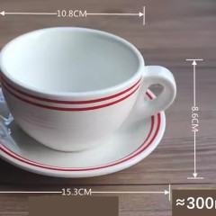 Double red-edged large 300ml plate-201-300ml