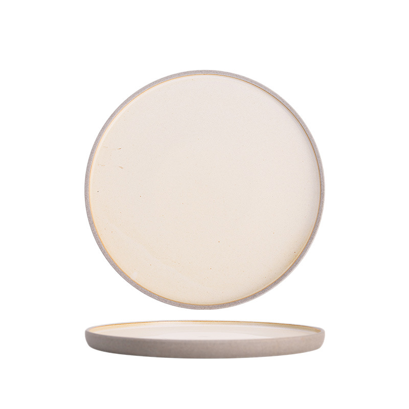 Coarse Pottery Tableware Japanese Western Food Plate Vintage Steak Plates Household Dish Plate Restaurant Hotel Pasta Plate