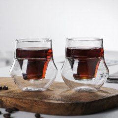 High Borosilicate Double Wall Coffee Cups 100ml,CIRAY,100ml Eco-friendly High Borosilicate Clear Double Wall Glass Coffee Cups