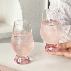Thick Bottom Tulip Whiskey Glasses 175ml,CIRAY,Crystal Pink Color Thick Bottom Tulip Whiskey Glasses Home Modern Simple Handmade Snifter Wine Whisky Glass Set