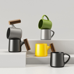 DHPO Wholesale Custom Cafe Restaurant Used Drinking Ceramic Coffee Mugs 90ml Trapezoid Shape Modern Minimalist Design Black Box,CIRAY,DHPO Wholesale Custom Cafe Restaurant Used Drinking Ceramic Coffee Mugs 90ml Trapezoid Shape Modern Minimalist Design Black Box