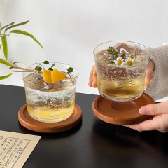 Ultra Thin Clear Stemless Classic Cocktail Glasses 300ml,CIRAY,Ultra Thin Clear Stemless Classic Cocktail Glasses with Tray for Everyday Sipping