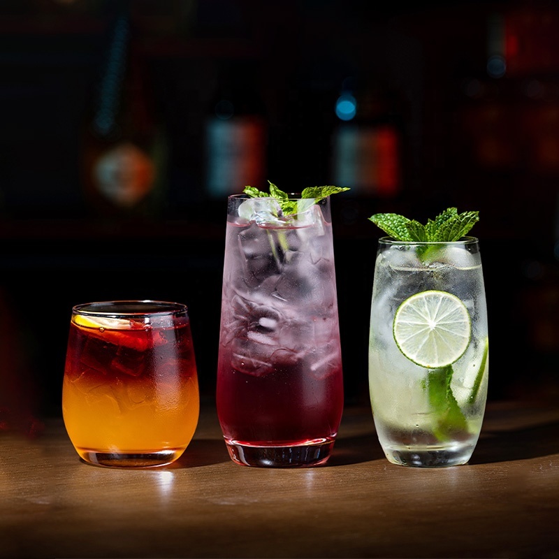 Highball Glasses,CIRAY,Custom Logo Transparent Thick Base Cocktail Glass Cup House Hotel Lowball Whisky Juice Cocktail Glasses