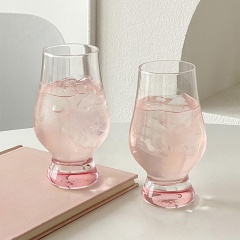 Thick Bottom Tulip Whiskey Glasses 175ml,CIRAY,Crystal Pink Color Thick Bottom Tulip Whiskey Glasses Home Modern Simple Handmade Snifter Wine Whisky Glass Set