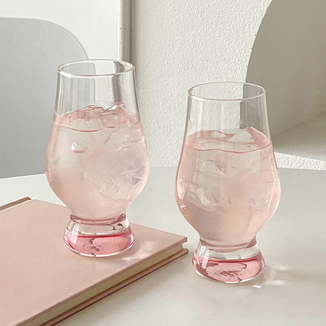 Thick Bottom Tulip Whiskey Glasses 175ml,CIRAY,Crystal Pink Color Thick Bottom Tulip Whiskey Glasses Home Modern Simple Handmade Snifter Wine Whisky Glass Set