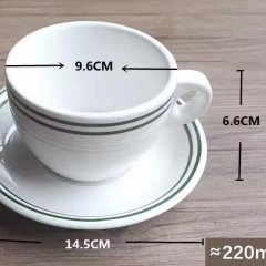 Double green edge small 220ml plate-201-300ml
