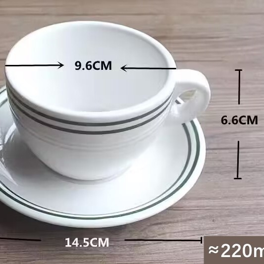 Double green edge small 220ml plate-201-300ml