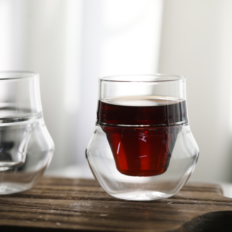High Borosilicate Double Wall Coffee Cups 100ml,CIRAY,100ml Eco-friendly High Borosilicate Clear Double Wall Glass Coffee Cups