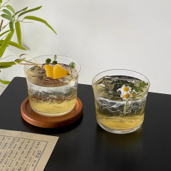 Ultra Thin Clear Stemless Classic Cocktail Glasses 300ml,CIRAY,Ultra Thin Clear Stemless Classic Cocktail Glasses with Tray for Everyday Sipping