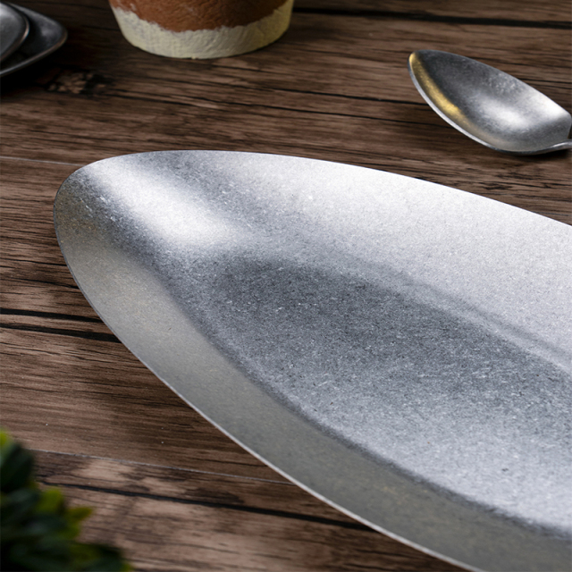 Vintage Eco-Friendly 304 Stainless Steel Modern Luxury Food Plate Serving Tray Dining Centerpieces for Wedding Table
